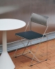 X-Line Chair chromed seat back and chromed base Indoor_Seat Pad for X-Line Chair Indoor black leather_Palissade Cone Table dia70xH74 cream white.jpg