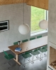 X-Line Chair Indoor leek green seat and back chromed frame_Passerelle Table wb lacquer oak.jpg