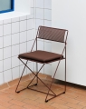 X-Line Chair iron red powder coated seat back and iron red powder coated steel base_Seat Cushion for X-Line Chair Outdoor iron red textile.jpg