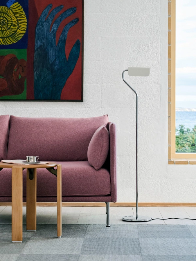 Silhouette 2 seater Autumn 651 chromed steel legs and Autumn 651 piping_Rey Stool golden wb lacquer beech_Apex Floor Lamp oyster white.jpg
