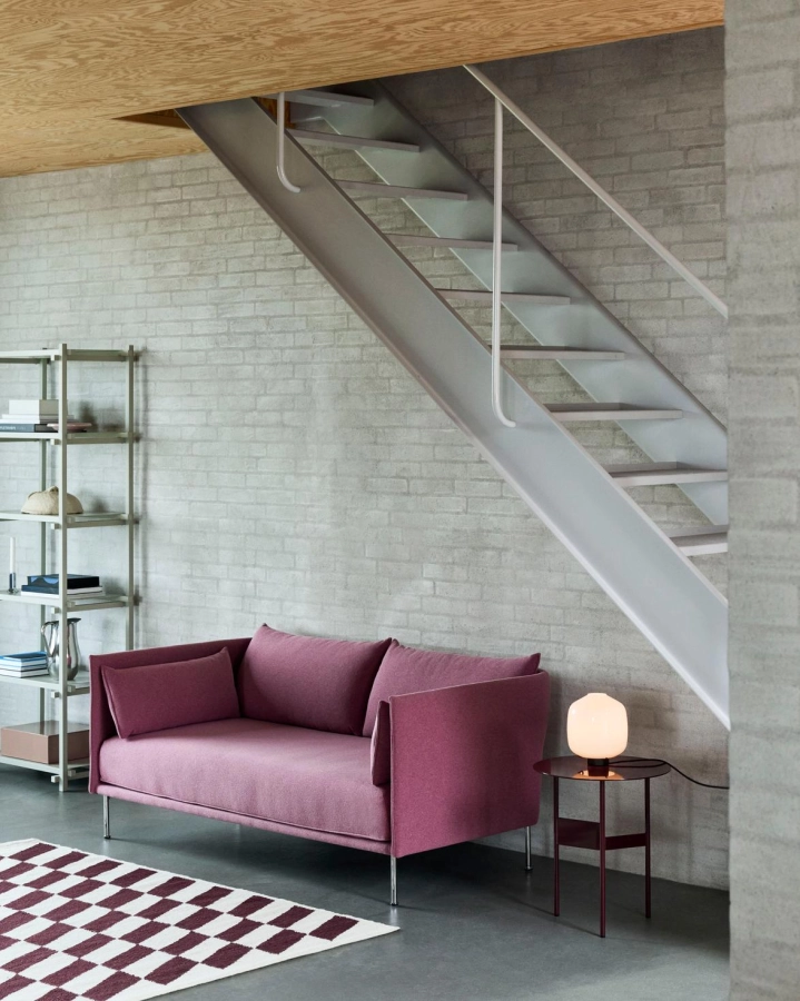 Silhouette 2 seater Autumn 651 chromed steel legs and Autumn 651 piping_Buoy Glass Table Lamp_Shim Coffee Table burgundy.jpg