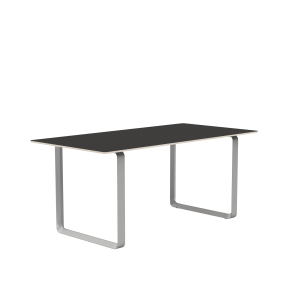MUUTO stół 70/70 czarne linoleum / szara podstawa 170x85