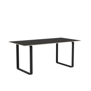 MUUTO stół 70/70 czarne linoleum / czarna podstawa 170x85