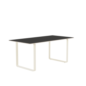 MUUTO stół 70/70 czarne linoleum / piaskowa podstawa 170x85