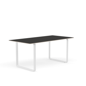 MUUTO stół 70/70 czarne linoleum / biała podstawa 170x85