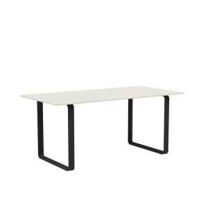 MUUTO stół 70/70 biały nanolaminat / czarna podstawa 170x85