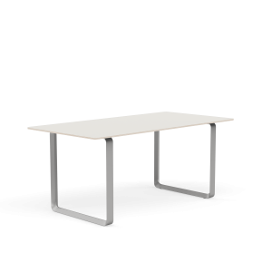 MUUTO stół 70/70 biały nanolaminat / szara podstawa 170x85