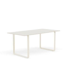 MUUTO stół 70/70 biały nanolaminat / piaskowa podstawa 170x85