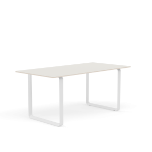 MUUTO stół 70/70 biały nanolaminat / biała podstawa 170x85