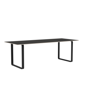MUUTO stół 70/70 czarne linoleum / czarna podstawa 225x90cm