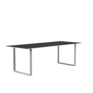 MUUTO stół 70/70 czarne linoleum / szara podstawa 225x90cm