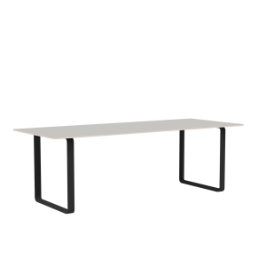 MUUTO stół 70/70 szare linoleum / czarna podstawa 225x90cm