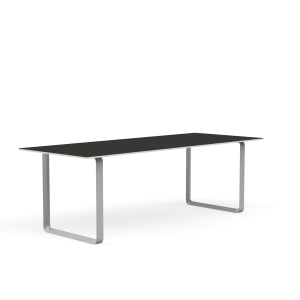 MUUTO stół 70/70 czarny nanolaminat / szara podstawa 225x90cm
