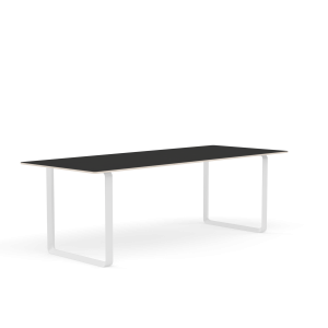 MUUTO stół 70/70 czarny nanolaminat / biała podstawa 225x90cm
