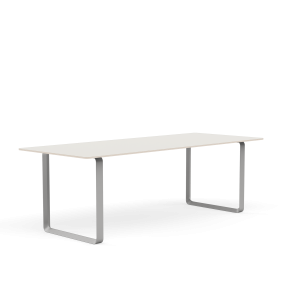 MUUTO stół 70/70 biały nanolaminat / szara podstawa 225x90cm