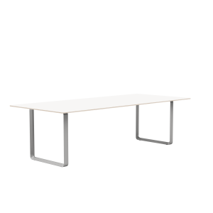 MUUTO stół 70/70 biały laminat / szara podstawa 255x108cm