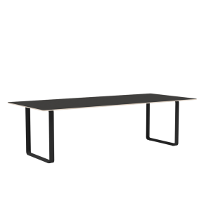 MUUTO stół 70/70 czarne linoleum / czarna podstawa 255x108cm