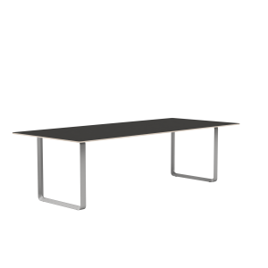 MUUTO stół 70/70 czarne linoleum / szara podstawa 255x108cm