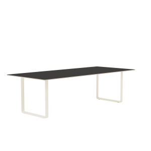 MUUTO stół 70/70 czarne linoleum / piaskowa podstawa 255x108cm