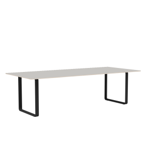 MUUTO stół 70/70 szare linoleum / czarna podstawa 255x108cm