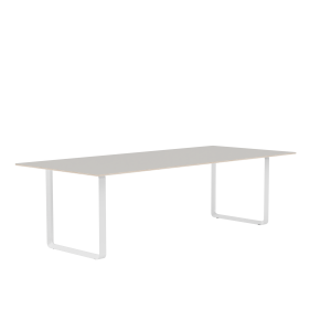 MUUTO stół 70/70 szare linoleum / biała podstawa 255x108cm