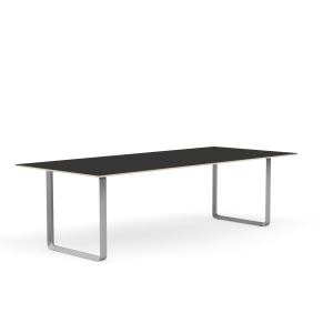 MUUTO stół 70/70 czarny nanolaminat / szara podstawa 255x108cm