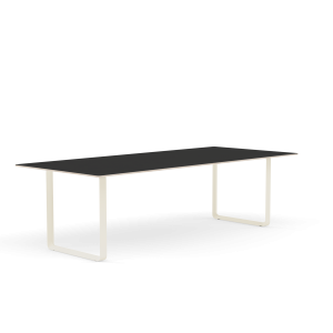 MUUTO stół 70/70 czarny nanolaminat / piaskowa podstawa 255x108cm