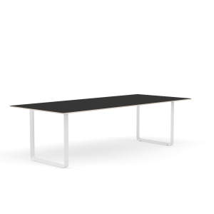 MUUTO stół 70/70 czarny nanolaminat / biała podstawa 255x108cm