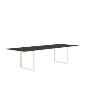 MUUTO stół 70/70 czarne linoleum / piaskowa podstawa 295x108cm