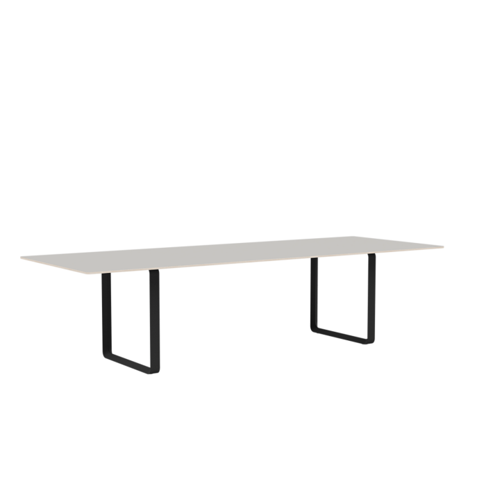 70_7070_70 TABLE _ 295 CM - 116Base Black,Table-top Finishes Linoleum Grey Plywood Plywood_8.png