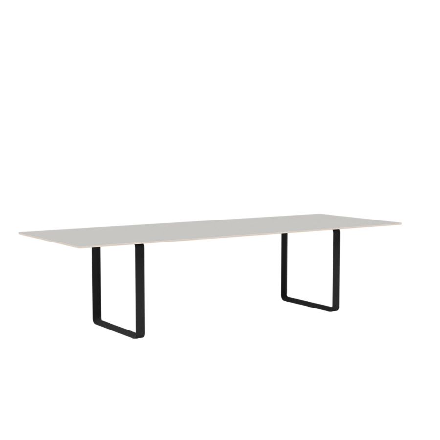 70_7070_70 TABLE _ 295 CM - 116Base Black,Table-top Finishes Linoleum Grey Plywood Plywood_8.png