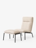 Muno Lounge Chair LN16_Warm Black Legs w. Cifrado 0221_Muno Footstool LN20_Dark Chrome Legs w. Cifrado 0221_Angled Front.jpg