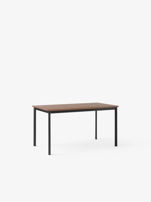 Drip Dining Table HW115_Veneer Lacquered Walnut w. Black Frame_Angled Front.jpg