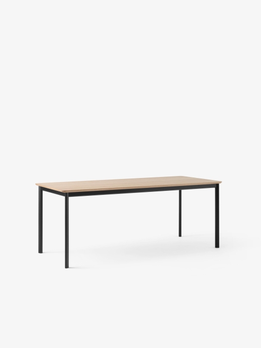 Drip Dining Table HW116_Veneer Clear Lacquered Oak w. Black Frame_Angled Front.jpg