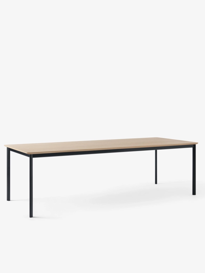 Drip Dining Table HW117_Veneer Clear Lacquered Oak w. Black Frame_Angled Front.jpg
