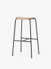Pavilion Bar Stool AV38_Black frame_Lacquered Oak_Angled Front.jpg