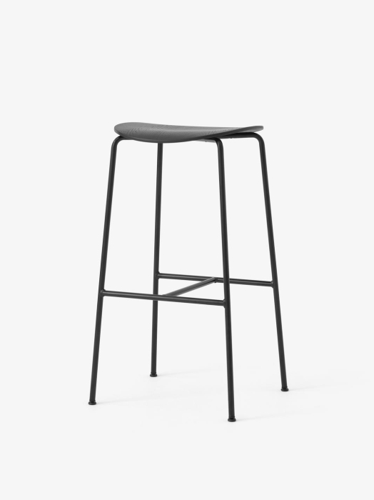 Pavilion Bar Stool AV38_Black frame_Black Lacquered Oak_Angled Front.jpg