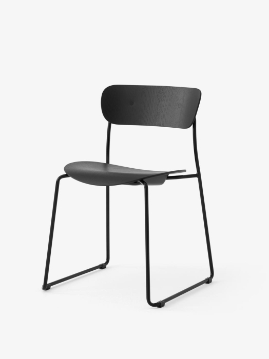 Pavilion Side Chair AV51_Black Sled Frame_Black Lacquered Oak_Angled Front.jpg