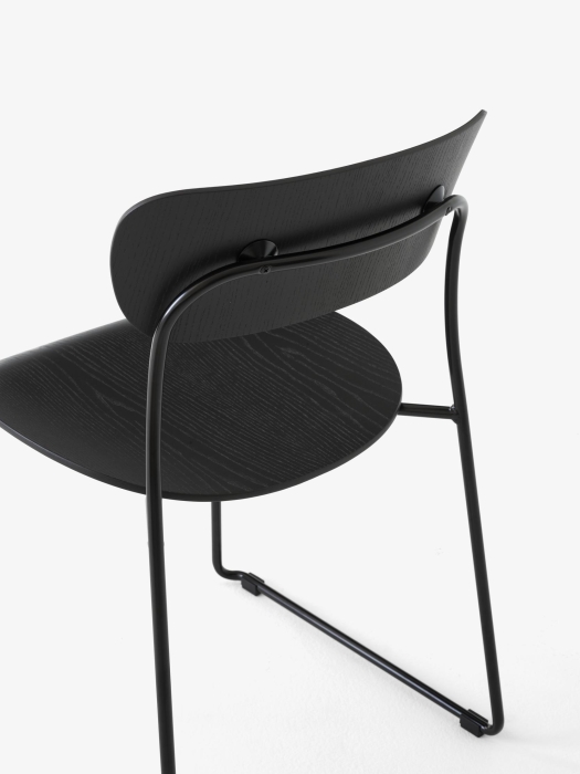 Pavilion Side Chair AV51_Black Sled Frame_Black Lacquered Oak_Detail.jpg