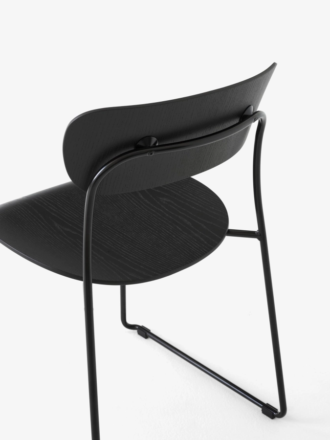 Pavilion Side Chair AV51_Black Sled Frame_Black Lacquered Oak_Detail.jpg
