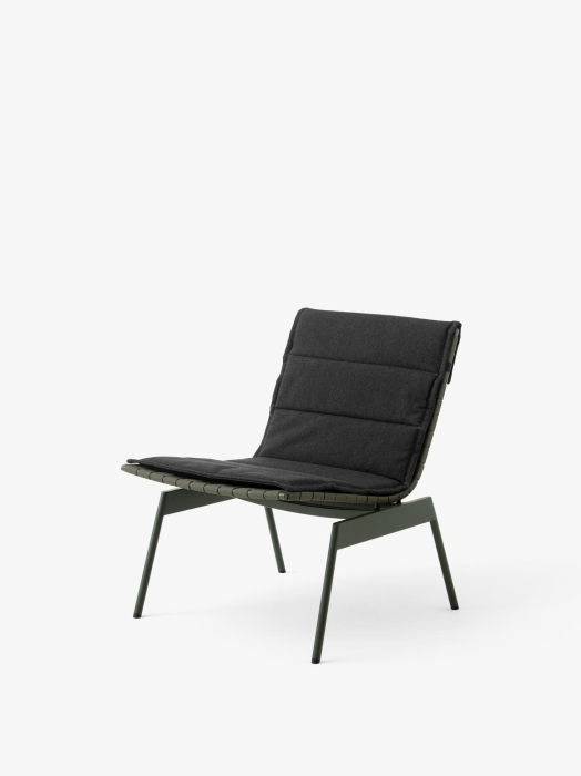 Ville Outdoor Lounge Chair AV44_Bronze Green_Ville Cushion AV44 & AV45_Heritage Charcoal_Angled Front.jpg
