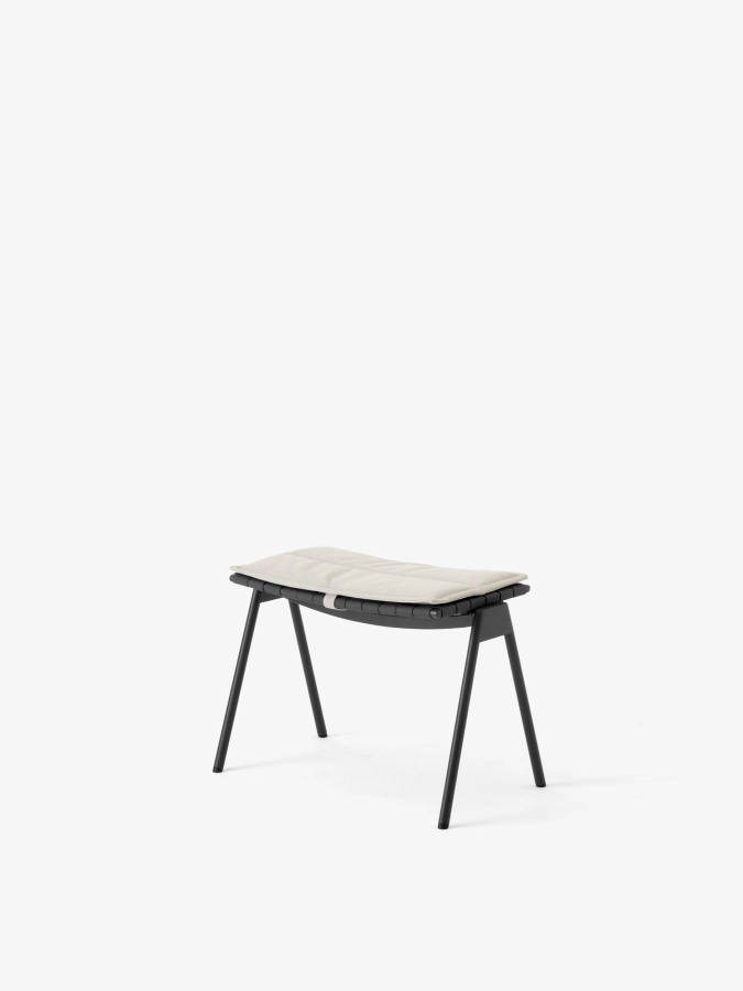 Ville Outdoor Footstool AV46_Warm Black_Ville Seat Pad AV46_Heritage Papyrus_Angled Front.jpg
