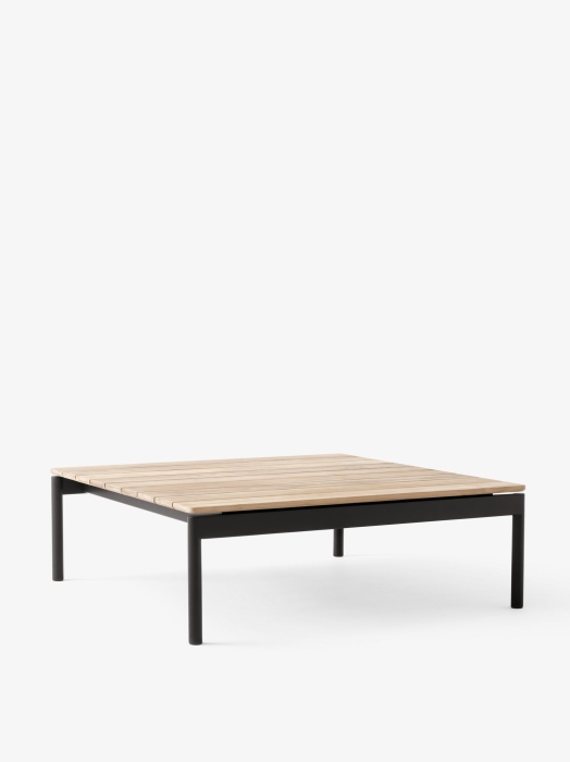 Ville Outdoor Coffee Table AV50_Warm Black Base w. Teak_Angled Front.jpg