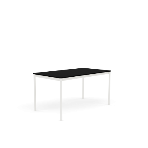 MUUTO stół BASE 140x80 czarny laminat / ABS / biała podstawa