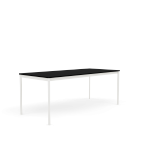 MUUTO stół BASE 190x85 czarny laminat / ABS / biała podstawa