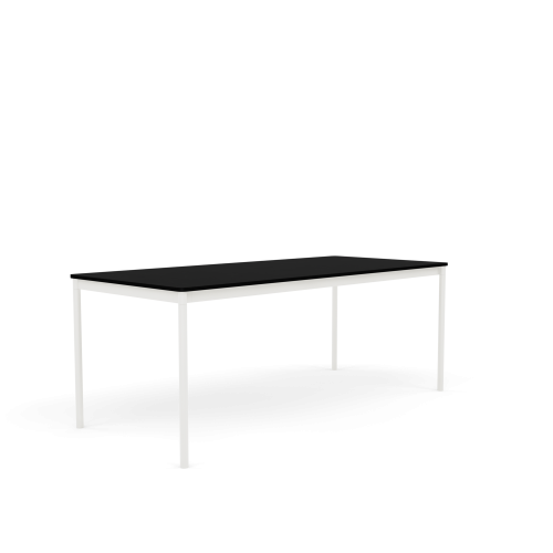 MUUTO stół BASE 190x85 czarny laminat / ABS / biała podstawa