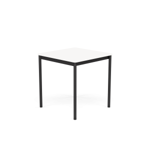 MUUTO stół BASE 70x70 biały laminat / biały ABS / czarna podstawa