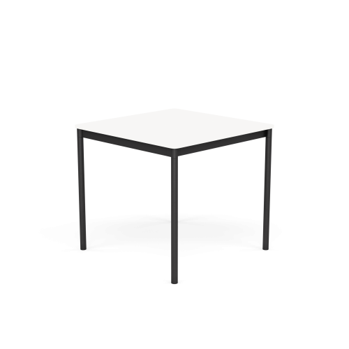 MUUTO stół BASE 80x80 biały laminat / biały ABS / czarna podstawa