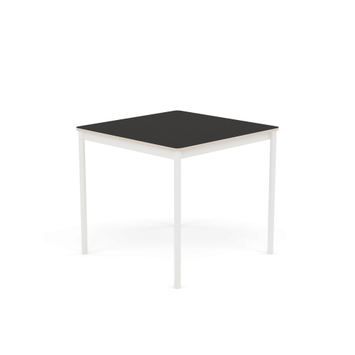 MUUTO stół BASE 80x80 czarne linoleum / sklejka / biała podstawa