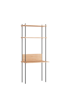 MOEBE system regałowy s.200.1.D  dąb | czarny